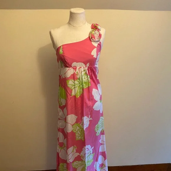 open lace back dress Lilly Pulitzer Women's Helina One Shoulder Midi, Multi Bahamian Rhapsody  Swim Engineered Knit Dress at Amazon Women's Clothing store